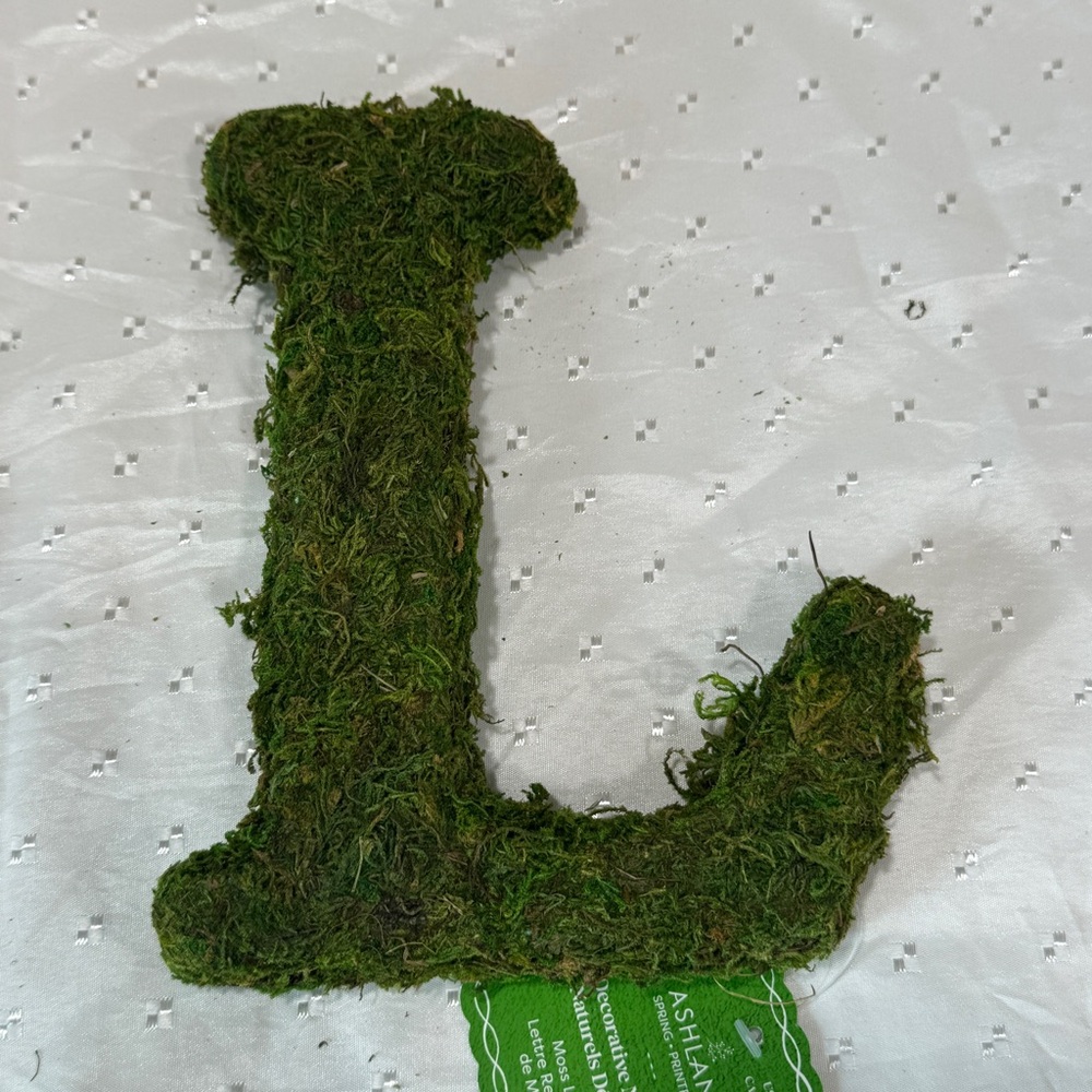 8” moss covered letter “L